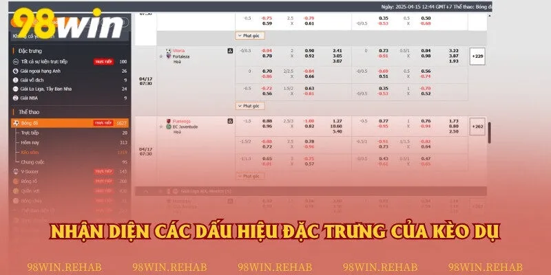 Dấu hiệu nhận biết kèo dụ dễ dàng trên bảng kèo