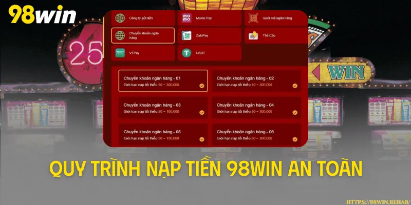 Quy trình nạp tiền 98Win